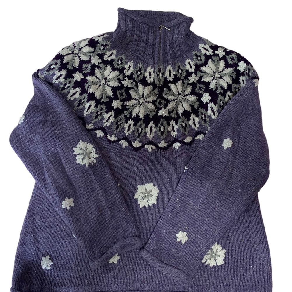 Cold Water Creek Long Sleeve Mock Wool blend knit sweater
